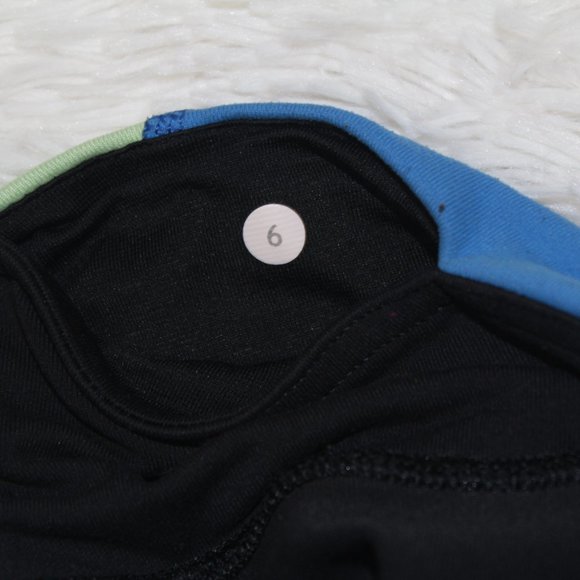 lulu lemon legging crop sz 6 black blue - Picture 3 of 5